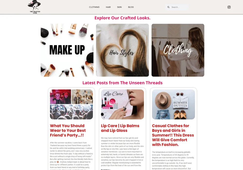 Crafted Look website preview