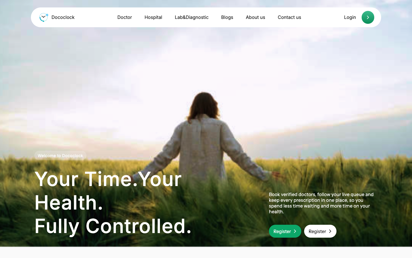 DocoClock website preview